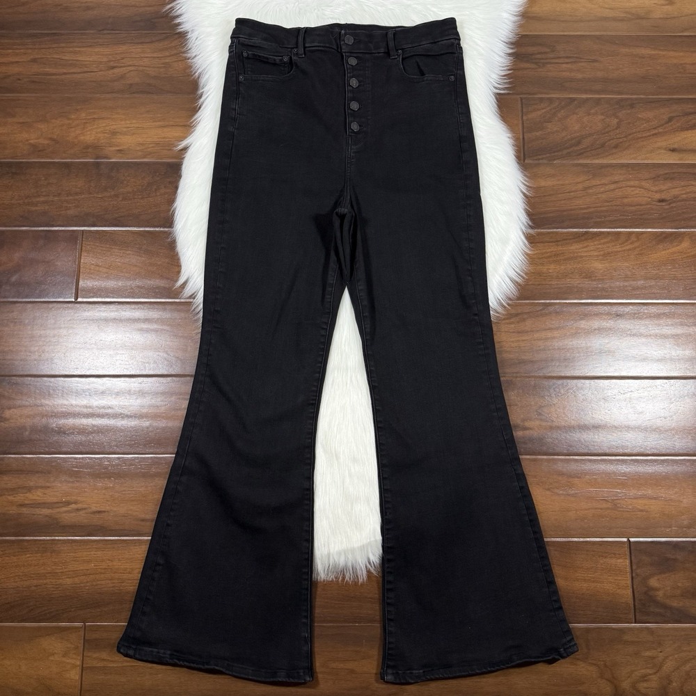 American Eagle Outfitters Black High-Rise Flare Jeans